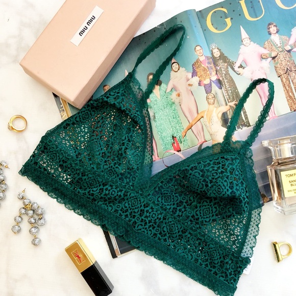 J. Crew Other - J. Crew Dark Emerald Lace Bralette